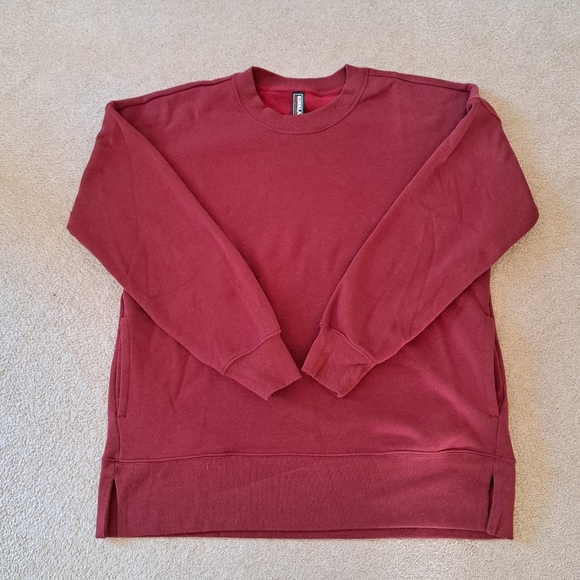 Kirkland Signature Sweatshirt Crewneck Cozy Fleece Lined Burgandy Medium - Picture 11 of 11